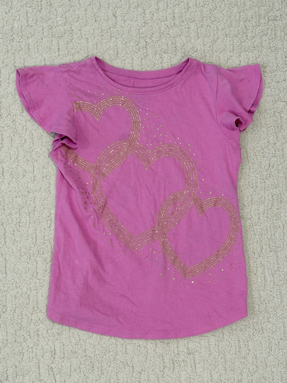 Kids Jumping Beans Sparkly Heart Softest Tee Size 6X